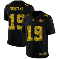 Kansas City Kansas City Chiefs #19 Joe Montana Men's Nike Leopard Print Fashion Vapor Limited NFL Jersey Black