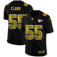 Kansas City Kansas City Chiefs #55 Frank Clark Men's Black Nike Golden Sequin Vapor Limited NFL Jersey