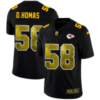 Kansas City Kansas City Chiefs #58 Derrick Thomas Men's Black Nike Golden Sequin Vapor Limited NFL Jersey