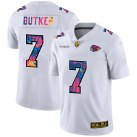 Kansas City Kansas City Chiefs #7 Harrison Butker Men's White Nike Multi-Color 2020 NFL Crucial Catch Limited NFL Jersey