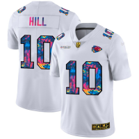 Kansas City Kansas City Chiefs #10 Tyreek Hill Men's White Nike Multi-Color 2020 NFL Crucial Catch Limited NFL Jersey