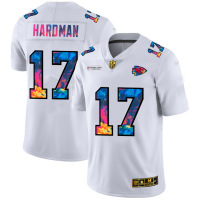 Kansas City Kansas City Chiefs #17 Mecole Hardman Men's White Nike Multi-Color 2020 NFL Crucial Catch Limited NFL Jersey