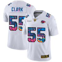 Kansas City Kansas City Chiefs #55 Frank Clark Men's White Nike Multi-Color 2020 NFL Crucial Catch Limited NFL Jersey