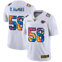 Kansas City Kansas City Chiefs #58 Derrick Thomas Men's White Nike Multi-Color 2020 NFL Crucial Catch Limited NFL Jersey