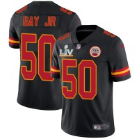 Nike Kansas City Chiefs #50 Willie Gay Jr. Black Men's Super Bowl LV Bound Stitched NFL Limited Rush Jersey
