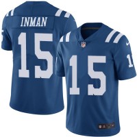 Nike Indianapolis Colts #15 Dontrelle Inman Royal Blue Men's Stitched NFL Limited Rush Jersey