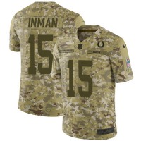 Nike Indianapolis Colts #15 Dontrelle Inman Camo Men's Stitched NFL Limited 2018 Salute To Service Jersey