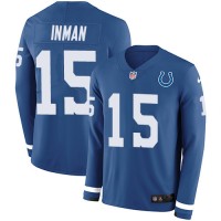 Nike Indianapolis Colts #15 Dontrelle Inman Royal Blue Team Color Men's Stitched NFL Limited Therma Long Sleeve Jersey