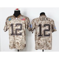 Nike Indianapolis Colts #12 Andrew Luck Camo Men's Stitched NFL New Elite USMC Jersey