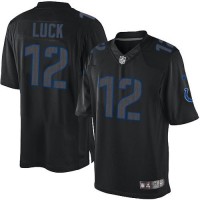 Nike Indianapolis Colts #12 Andrew Luck Black Men's Stitched NFL Impact Limited Jersey