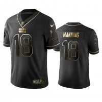 Indianapolis Colts #18 Peyton Manning Men's Stitched NFL Vapor Untouchable Limited Black Golden Jersey