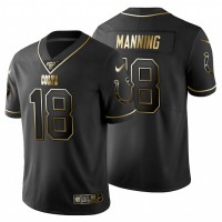 Indianapolis Indianapolis Colts #18 Peyton Manning Men's Nike Black Golden Limited NFL 100 Jersey