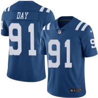 Nike Indianapolis Colts #91 Sheldon Day Royal Blue Men's Stitched NFL Limited Rush Jersey