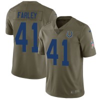 Nike Indianapolis Colts #41 Matthias Farley Olive Men's Stitched NFL Limited 2017 Salute To Service Jersey
