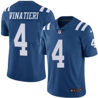 Nike Indianapolis Colts #4 Adam Vinatieri Royal Blue Men's Stitched NFL Limited Rush Jersey