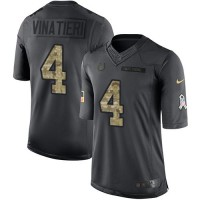 Nike Indianapolis Colts #4 Adam Vinatieri Black Men's Stitched NFL Limited 2016 Salute to Service Jersey
