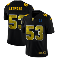 Indianapolis Indianapolis Colts #53 Darius Leonard Men's Black Nike Golden Sequin Vapor Limited NFL Jersey