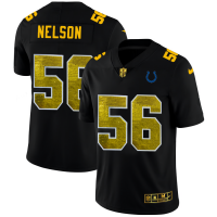 Indianapolis Indianapolis Colts #56 Quenton Nelson Men's Black Nike Golden Sequin Vapor Limited NFL Jersey
