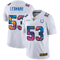 Indianapolis Indianapolis Colts #53 Darius Leonard Men's White Nike Multi-Color 2020 NFL Crucial Catch Limited NFL Jersey