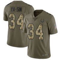 Nike Indianapolis Colts #34 Rock Ya-Sin Olive/Camo Men's Stitched NFL Limited 2017 Salute To Service Jersey