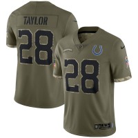 Indianapolis Indianapolis Colts #28 Jonathan Taylor Nike Men's 2022 Salute To Service Limited Jersey - Olive
