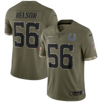 Indianapolis Indianapolis Colts #56 Quenton Nelson Nike Men's 2022 Salute To Service Limited Jersey - Olive