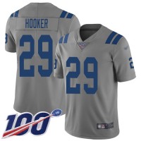 Nike Indianapolis Colts #29 Malik Hooker Gray Men's Stitched NFL Limited Inverted Legend 100th Season Jersey