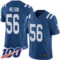 Nike Indianapolis Colts #56 Quenton Nelson Royal Blue Team Color Men's Stitched NFL 100th Season Vapor Limited Jersey