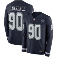 Men's Dallas Cowboys #90 Demarcus Lawrence Navy Blue Team Color Men's Stitched NFL Limited Therma Long Sleeve Jersey