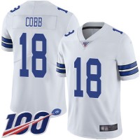 Nike Dallas Cowboys #18 Randall Cobb White Men's Stitched NFL 100th Season Vapor Limited Jersey