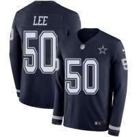 Nike Dallas Cowboys #50 Sean Lee Navy Blue Team Color Men's Stitched NFL Limited Therma Long Sleeve Jersey