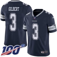 Nike Dallas Cowboys #3 Garrett Gilbert Navy Blue Team Color Men's Stitched NFL 100th Season Vapor Untouchable Limited Jersey