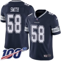 Nike Dallas Cowboys #58 Aldon Smith Navy Blue Team Color Men's Stitched NFL 100th Season Vapor Untouchable Limited Jersey