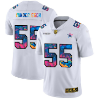 Dallas Dallas Cowboys #55 Leighton Vander Esch Men's White Nike Multi-Color 2020 NFL Crucial Catch Limited NFL Jersey