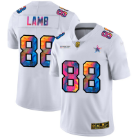 Dallas Dallas Cowboys #88 CeeDee Lamb Men's White Nike Multi-Color 2020 NFL Crucial Catch Limited NFL Jersey