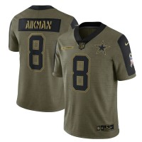 Dallas Dallas Cowboys #8 Troy Aikman Olive Nike 2021 Salute To Service Limited Player Jersey