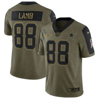 Dallas Dallas Cowboys #88 CeeDee Lamb Olive Nike 2021 Salute To Service Limited Player Jersey