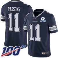 Nike Dallas Cowboys #11 Micah Parsons Navy Blue Team Color Men's Stitched With Established In 1960 Patch NFL 100th Season Vapor Untouchable Limited Jersey