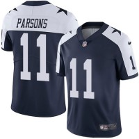 Nike Dallas Cowboys #11 Micah Parsons Nave Blue Thanksgiving Men's Stitched NFL Vapor Untouchable Limited Throwback Jersey
