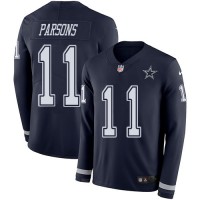 Nike Dallas Cowboys #11 Micah Parsons Navy Blue Team Color Men's Stitched NFL Limited Therma Long Sleeve Jersey