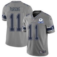 Nike Dallas Cowboys #11 Micah Parsons Gray Men's Stitched With Established In 1960 Patch NFL Limited Inverted Legend Jersey