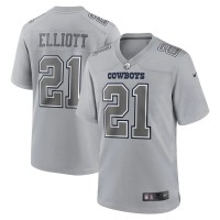 Dallas Dallas Cowboys #21 Ezekiel Elliott Nike Men's Gray Atmosphere Fashion Game Jersey