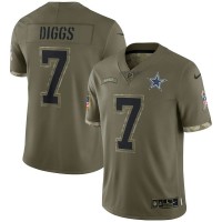 Dallas Dallas Cowboys #7 Trevon Diggs Nike Men's 2022 Salute To Service Limited Jersey - Olive