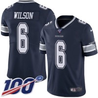 Nike Dallas Cowboys #6 Donovan Wilson Navy Blue Team Color Men's Stitched NFL 100th Season Vapor Untouchable Limited Jersey