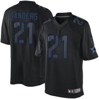 Nike Dallas Cowboys #21 Deion Sanders Black Men's Stitched NFL Impact Limited Jersey