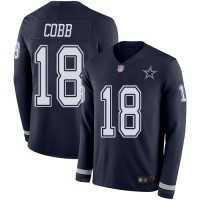 Nike Dallas Cowboys #18 Randall Cobb Navy Blue Team Color Men's Stitched NFL Limited Therma Long Sleeve Jersey