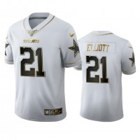 Dallas Dallas Cowboys #21 Ezekiel Elliott Men's Nike White Golden Edition Vapor Limited NFL 100 Jersey