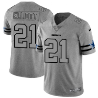 Dallas Dallas Cowboys #21 Ezekiel Elliott Men's Nike Gray Gridiron II Vapor Untouchable Limited NFL Jersey