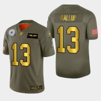 Dallas Dallas Cowboys #13 Michael Gallup Men's Nike Olive Gold 2019 Salute to Service Limited NFL 100 Jersey