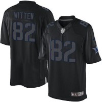 Nike Dallas Cowboys #82 Jason Witten Black Men's Stitched NFL Impact Limited Jersey
